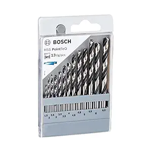 Bosch Professional 13 Pc Metal Drill Bits Set, With Hss-Pointteq Bits, 1.5Mm - 6.5Mm In Gradation Of 0.5Mm