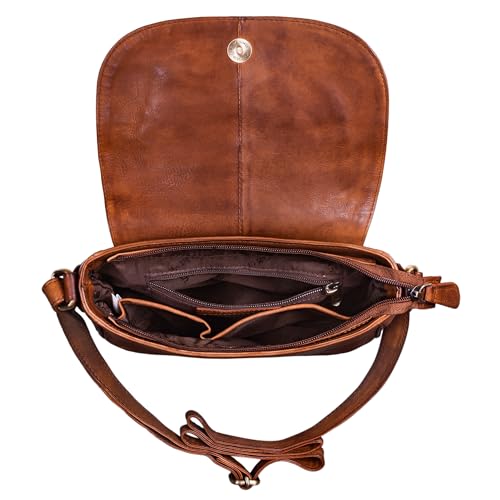 Sac à main femme en cuir véritable vintage Brandy, l'élégance intemporelle pour vos soirées - 4
