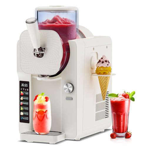Ice Cream Maker, Soft Ice Cream Machine Makers & Slushy Machine for Home, Makes Ice Cream, Frozen Yogurt, Gelato, Smoothies,