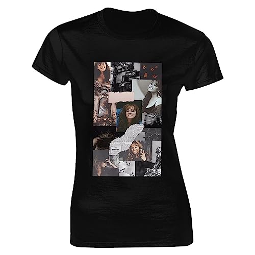 Jenni Music and Rivera Women's T-Shirt Casual Crewneck Tee Shirt Soft Print Short Sleeve Tops Black Large