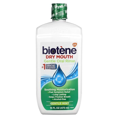 Biotene Mild Mint Moisturizing Gentle Oral Rinse, Alcohol-Free, for Dry Mouth, 16 ounce