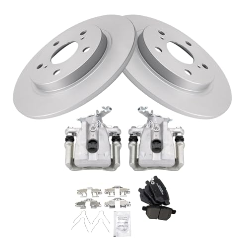 Image of TRQ Brake Pad & Rotor Kit Ceramic Premium G-Coated Compatible with 2009-2013 Toyota Matrix