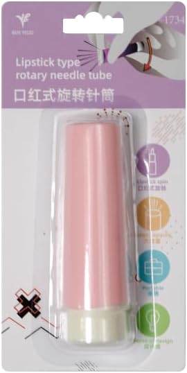 BEN YEDD Lipstick Type Rotary Needle Tube Needle Storage Magnetic Suction Needle Storage (Pink)