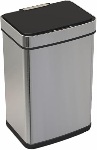 Parrot Products Janitorial Touchless Bin, 50 Liter Capacity, Grey