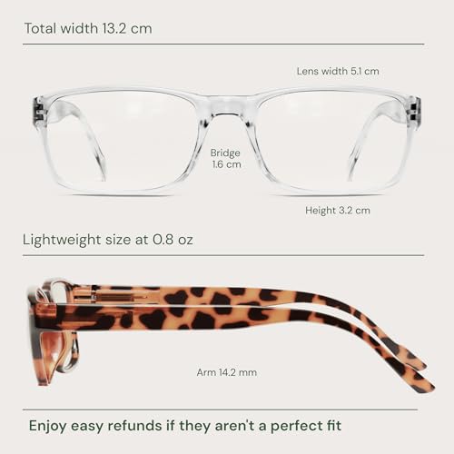 Image of Gaoye 5 pack Reading Glasses Men /Women, Eyeglasses, Blue Light Readers for Men /Women, Computer Eye Glasses, Cheaters, Bright Leopard + Clear, 2
