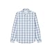 Lacoste Men's Check Print Stretch Shirt, White, Overview, & Gipsy Blue, Large