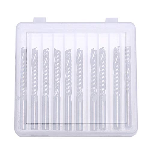 TOBEOME 10 Stücke Cnc Fräser 3,175X22 Mm Einzelne Flöte Spiral Carbid Cnc Fräser Fräser