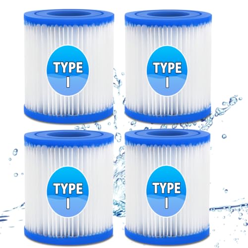 Hycago 4PCS Type I Filter Cartridge for Bestway Pool Size 1 48mm Inner Size (Size I) Hot Tub Filter for Bestway Swimming Pool and Spa Filter Easy installation Pool Cleaning Filter