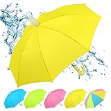 [イーブニュ] ジャンプ傘 子供 ワンタッチ傘 耐風 キッズ 長傘 雨傘 防水カバー付き 傘 男の子 風に強い傘 8本骨 UVカット 軽量 丈夫 雨具 熱中症対策 梅雨対策 台風対応 小学生 通園 通学 晴雨兼用 (イエロー)