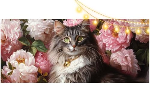 Peinture Diamant Chat 150x60 cm pour Décoration Murale Maison Salon