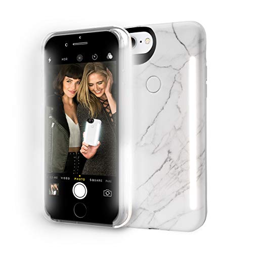 Lumee Duo Phone Case, White Marble | Front & Back Led Lighting, Variable Dimmer | Shock Absorption, Bumper Case, Selfie Phone Case | Iphone 8 / Iphone 7 / Iphone 6S / Iphone 6, Model:ld-Ip8V2-Wmr #TOP4