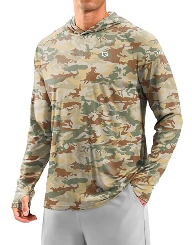 Image of Men's Sun Protection Hoodie Shirts Long Sleeve UPF 50+ Swim Shirts for Men Rash Guard Fishing Shirt Quick Dry