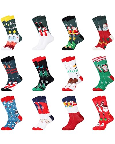 Jeasona Mens Christmas Socks Christmas Gifts for Men Funny Fun Dress Socks