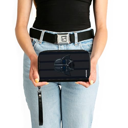 Buckle-Down Star Wars Wallet, Zip Around, Star Wars Darth Vader Face Black Grays Reds Greens, Vegan Leather3