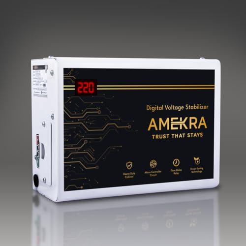 Image of Wall Mount Stabilizer for AC up to 1.5 Ton - 4KVA - 165V - Digital Display - Input and Output | 5 Year Warranty | Free Heat gaurd