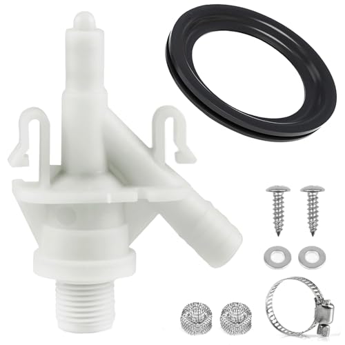 Image of Upgraded RV Toilet Valve Replacement Kit Compatible with Dometic 300, 310, 320, 311, 321, 301 Toilets, Parts With 385311641 Water Valve and 385311658 Seal, for Camper /Travel Trailer Pedal-Flush Toilet