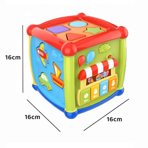 Image of StarAndDaisy Baby Toddler Musical Activity Cube for Kids, -Infants Activity Center Play Learning Center Toy Interactive Educational, Skill Development House with Lights and Sounds