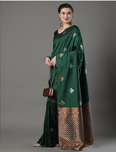 Image of Flosive Women Woven Beautiful Mix Color Kanjivaram Silk Saree With Zari Weaving