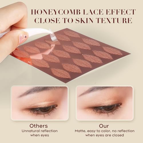 Natural Invisible Eyelid Tape 360pcs to Enhance Beauty-Waterproof Lace Eyelid Lifter Strips for Instantly Lift Sagging Eyelids, Eyelid Tape for Hooded Eyes Invisible Suitable for Various eyelids