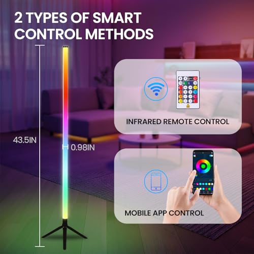 Mwizbyot 2 Pack RGB LED Tube DJ Lights, 4FT Stage Light with Tripod Stands — view 3