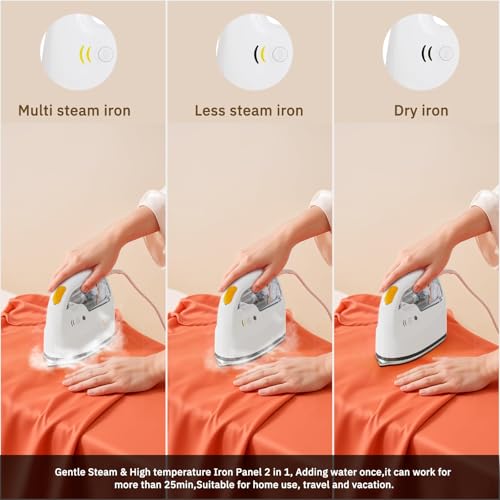 2-in-1 Steam Iron & Garment Steamer for Clothes, 0.78oz/min Powerful Steam, 35dB Quiet, 30s Heat Up, Ceramic Plate (280°F), 360° Rotation, 250ml Tank, Portable for Home Travel (New Model) - Image 4