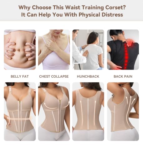 Image of SHAPSHE Waist Trainer Corset for Women Tummy Control Body Shaper with Bra