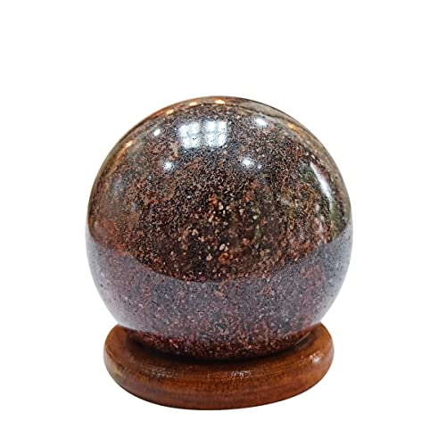 Image of Shubhanjali Healing Crystal Stone Sphere Vastu Natural Garnet Crystal Sphere Ball Crystal Garnet Stone Sphere for Home Decor Showpieces Table Decor Meditation 200-250 Gm
