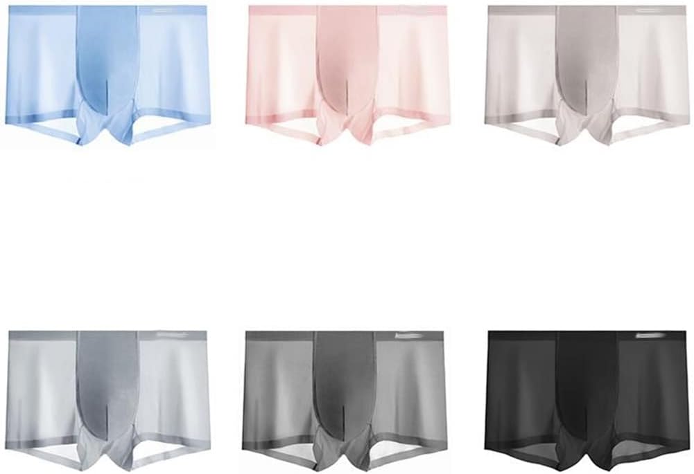 6 Packs Ice Silk Four Corners Thin Men's Underwear Modal Seamless Breathable Shorts