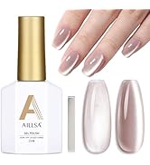AILLSA Cat Eye Gel Nail Polish Nude Glitter Crystal Gel Polish with Magnet, Glass Sparkle Gel Nai...