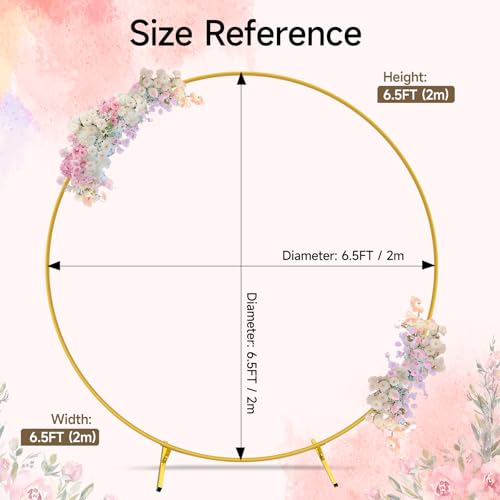 JEBUTU Balloon Arch Stand Metal Round Backdrop Stand Circle Balloon Arch Frame Wedding Arches 6.5FT for Ceremony Birthday Party Baby Shower Decoration by JEBUTU - Image 3