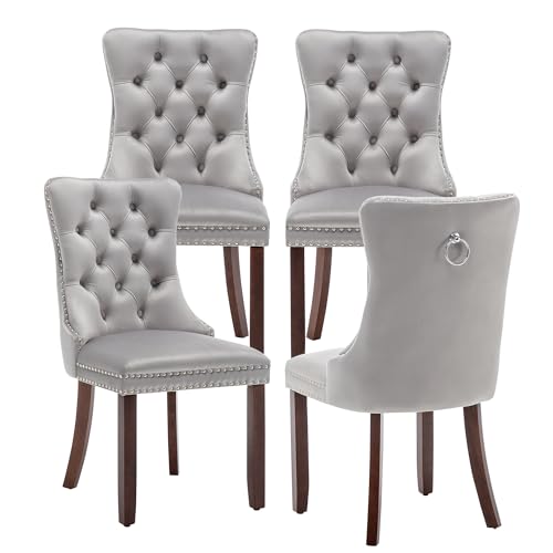 Image of Velvet Dining Chairs, Tufted Kitchen & Dining Room Chairs Set of 4