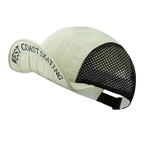 CLAPE Casquette de Baseball Mesh Chapeau été Respirante Casquette Courte Séchage Rapide Ultra-léger Running Cap pour en Plein Air Streetwear Blanc White BSSD2506