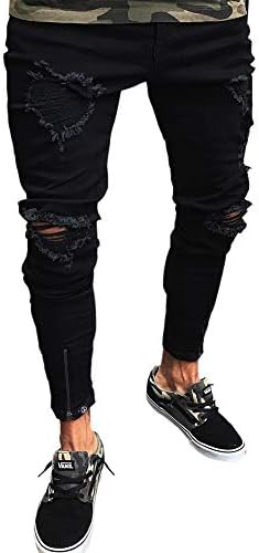 LONGBIDA Men’s Skinny Jeans Slim Fit Stretch Distressed Ripped Pants