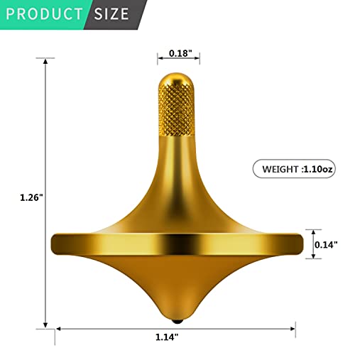 Image of Stainless Steel Spinning Top,Exquisite EDC Fidget Toy (Gold, M)