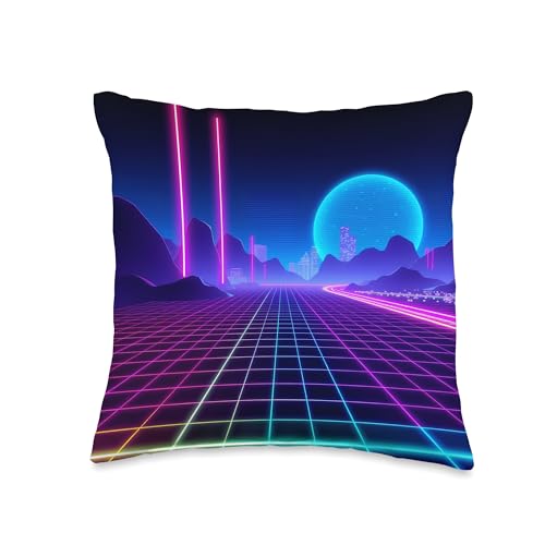 Vaporwave Aesthetic Synthwave Retrowave 80s 90s Art Throw Pillow