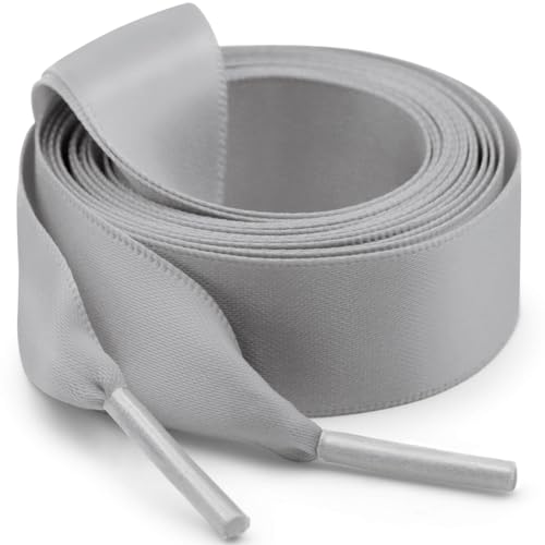 Image of Flat Satin Ribbon Shoelaces WEGOODZF 2cm Wide Shoestrings for Women Girls[2 Pair]