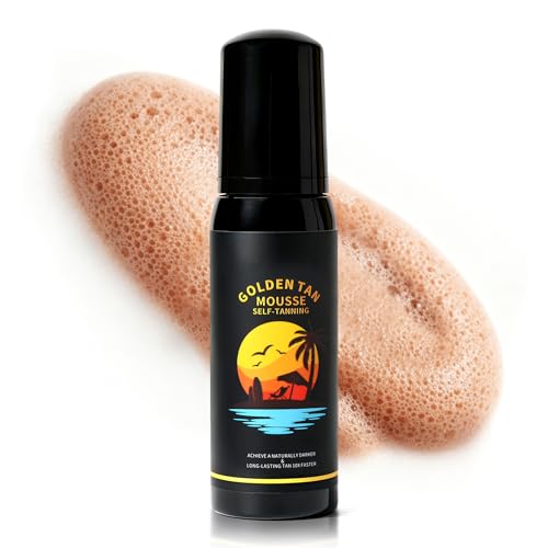 Image of Self Tanner Mousse, Sunless Self Tanning Foam Mousse Natural Bronzer Skin for Body, Hydrating Express Body Tanner, Streak Free, Fast Drying, Long Lasting Fake Tan for Women Men, 3.38 Fl Oz