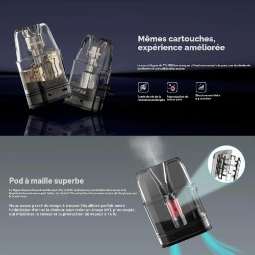 Innokin Klypse Pod [1,2 ohm] – Lot de 3 vapoteuses MTL lisses, remplissage latéral, ECG conforme à la TPD, 2 ml sans nicotine – vue 4