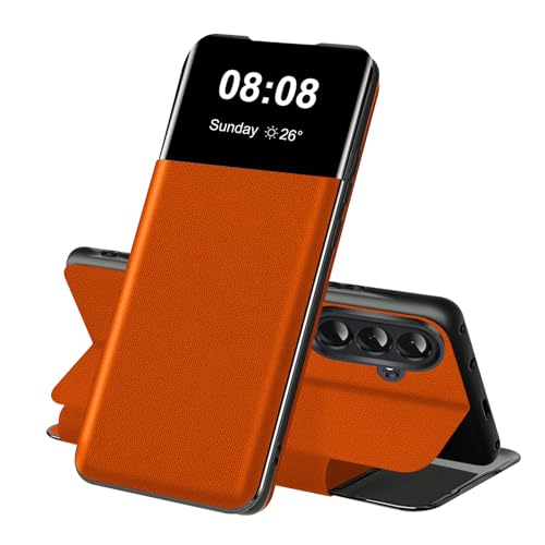 Coque intégrale Samsung A57 orange en TPU fin souple à vue claire
