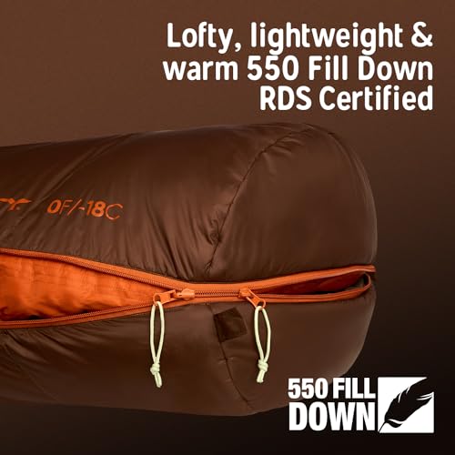 Image of Kelty Supernova Down Fill Sleeping Bag, 0 or 20 or 40 Degree Rating | Zip Two Together for a 2P Bag, Roomy Spoon Shape for Extra WIggle Room, PFC-Free Fabrics, Soft Taffeta Lining, Compressible