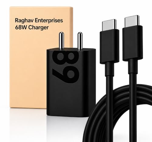 Image of 68W Turbo Power USB C Charger Compatible with Motorola Edge 60 Pro /Fusion /Edge 50 Fusion, Edge 50 Ultra /50 Pro /Razr 50 Ultra /Moto G84 /G45 /G54 /E40 /G35, 68 w Turbopower Fast Charging Adapter -Black