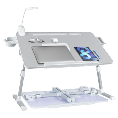 Image of iXTRA Adjustable Laptop Lap Desk with Cooling Fan USB Light for Adults