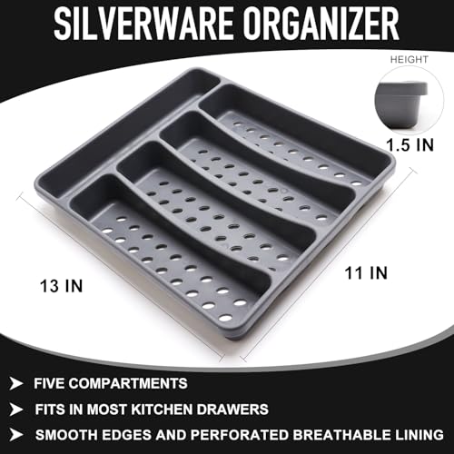 Image of 21Pcs Stainless Steel Gold Silverware Set with Organizer Eating Utensil Set