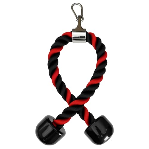 qibylift Corde à Triceps de Luxe à Tirer vers Le Bas – Longueur de la Corde : 68,9 cm, Facile à Prendre en Main et antidérapant (Mix-Rouge) – vue 6