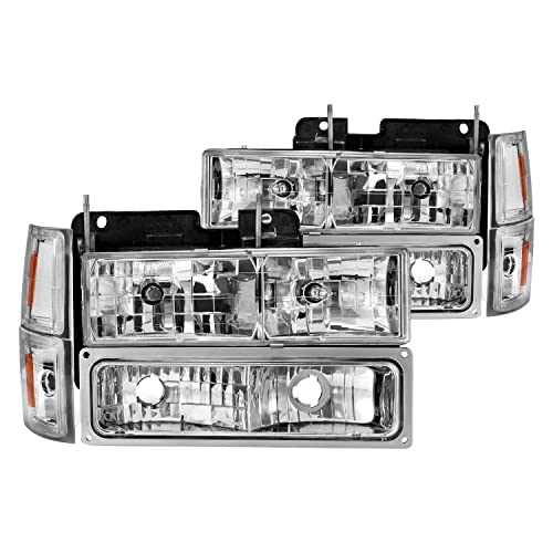 Anzo USA - 88-98 Chevrolet C1500 Crystal Headlights Chrome w/Signal