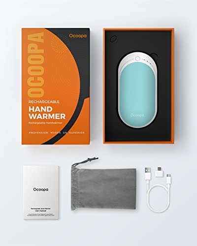 Ocoopa Hand Warmers Rechargeable, 1 Pack 5200Mah Electric Portable Pocket Warmer/Power Bank, Heat Therapy Great For Outdoor Sports, Hunting, Golf, Camping, Warm Gifts For Women, Men, Blue #TOP6