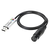 △USB DMX-Schnittstelle und mit einer Metallhülle für ein 3-poliges, weibliches DIN-Adapterkabel, eine USB-DMX-Schnittstelle.