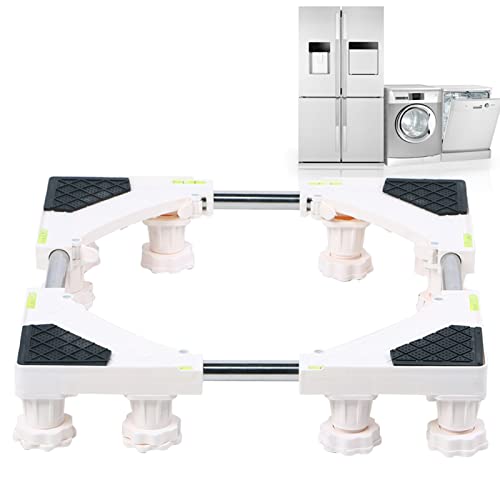 Alvinlite Universal Appliance Wheels Adjustable Washing Machine Base Fridge Stand Multi-functional Movable Base with 12 Strong Feet for Washing Machine, Dryer, Refrigerator, Cookers