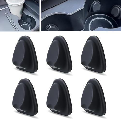 6 insertos de silicona para portavasos de carro negros