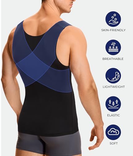 TAILONG Compression Shirt Men - Slimming Undershirt Body Shaper Vest, Compression Tank Top Shapewear Tummy Control4